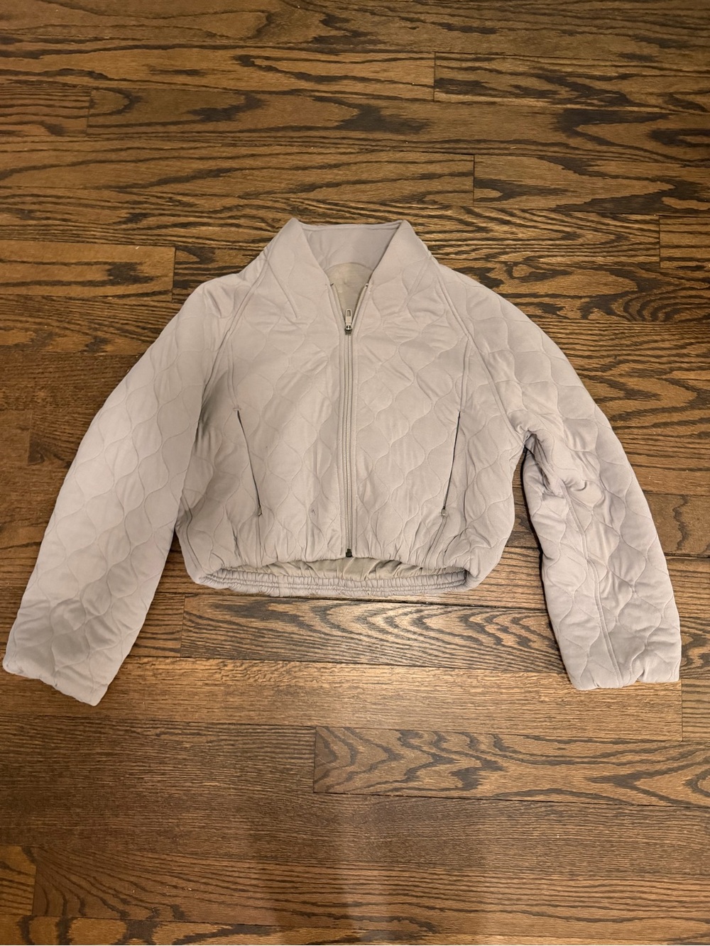 lululemon athletica Light green/ grey Quilted Bomber Jacket